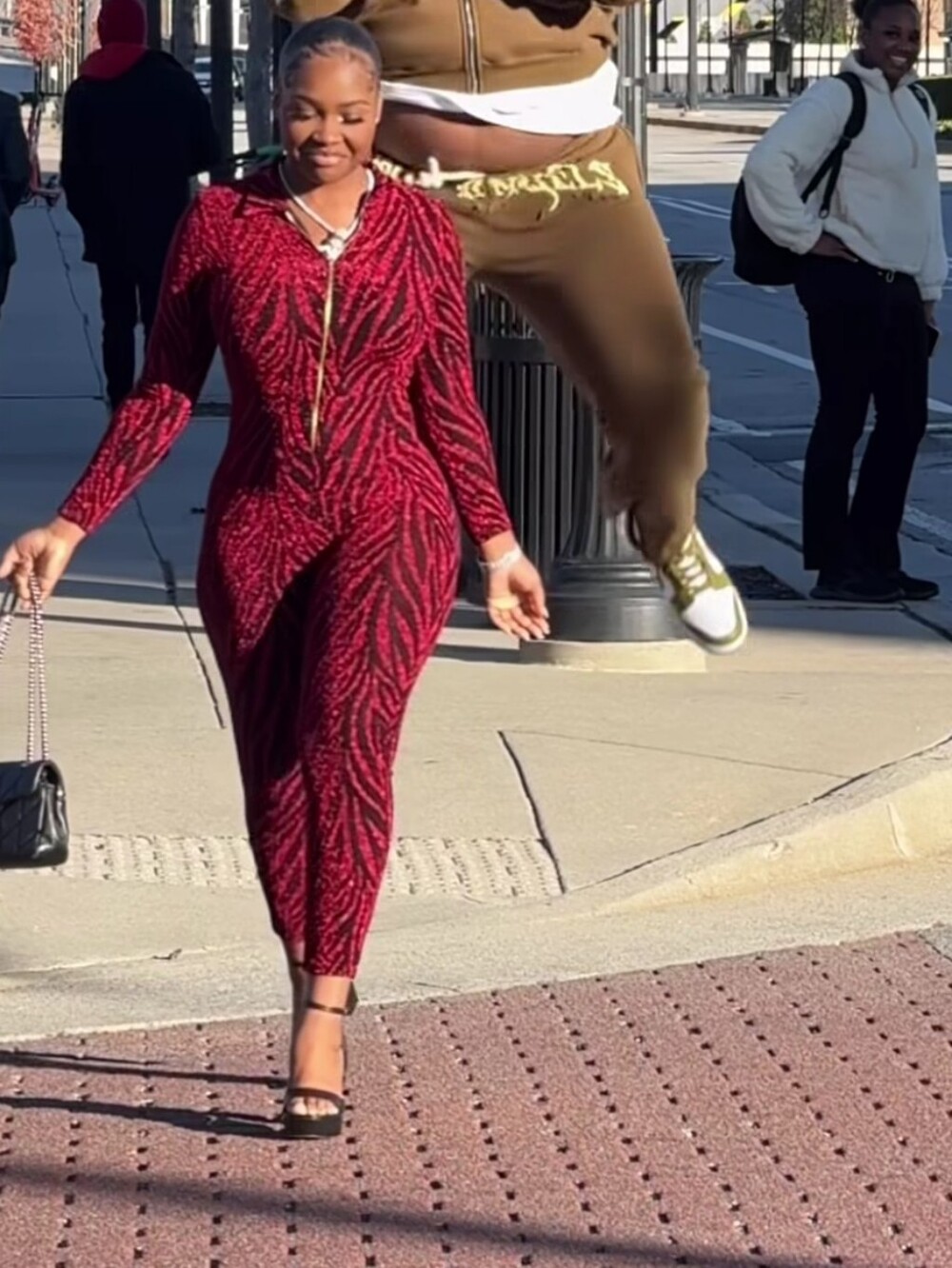 Red and Black Zebra Print Jumpsuit